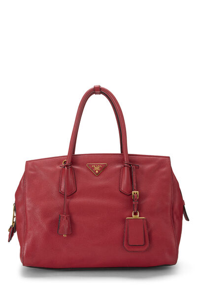 Red Vitello Daino Convertible Handbag
