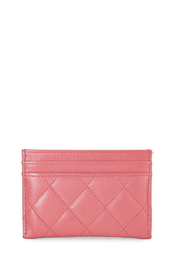Pink Quilted Caviar Card Holder, , large image number 2