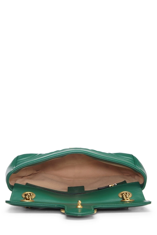 Green Leather GG Marmont Shoulder Bag Small, , large image number 5