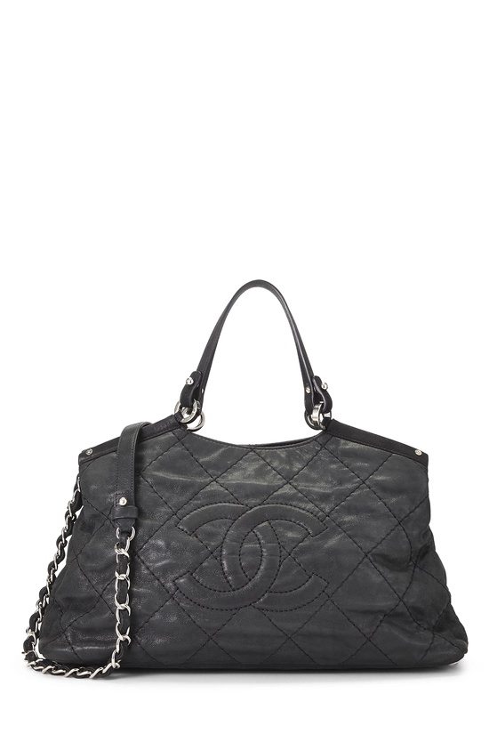 Black Nubuck Leather Sea Hit Tote Bag Small, , large image number 0