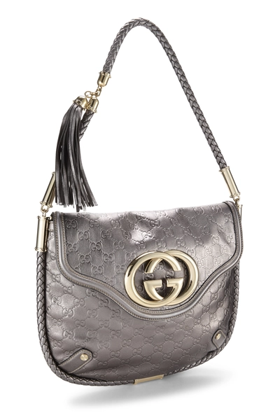 Silver Metallic Britt Shoulder Bag, , large