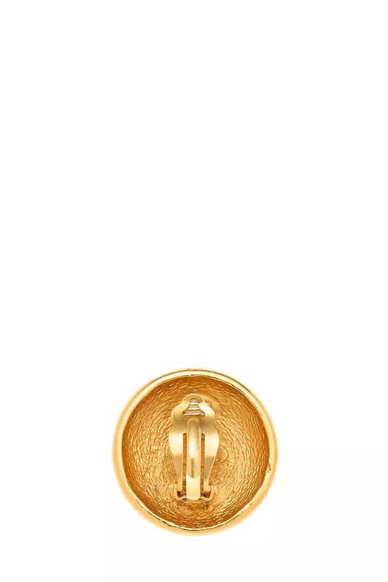 Gold 'CC' Sunburst Earrings, , large image number 1