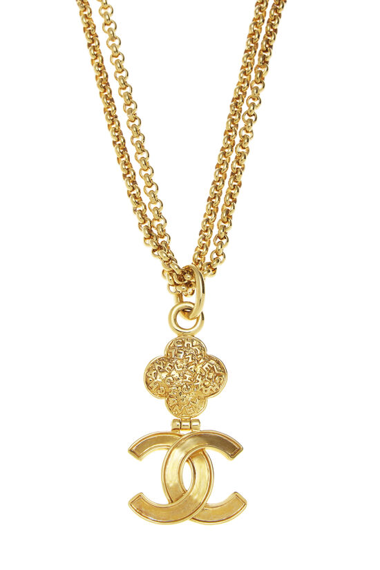 Gold 'CC' Necklace, , large image number 1