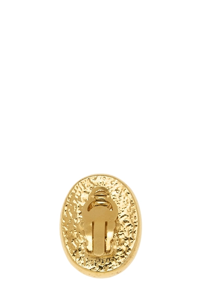 Green Gripoix Oval Earrings, , large