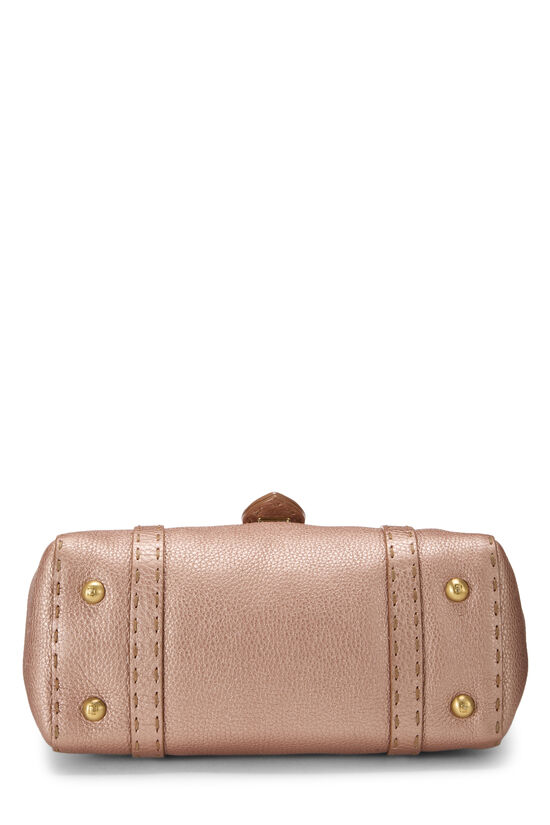 Pink Metallic Pebbled Leather Selleria Linda Bag Mini, , large image number 4