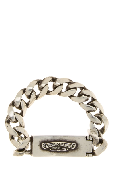 Sterling Silver Fleur-Heart ID Bracelet, , large