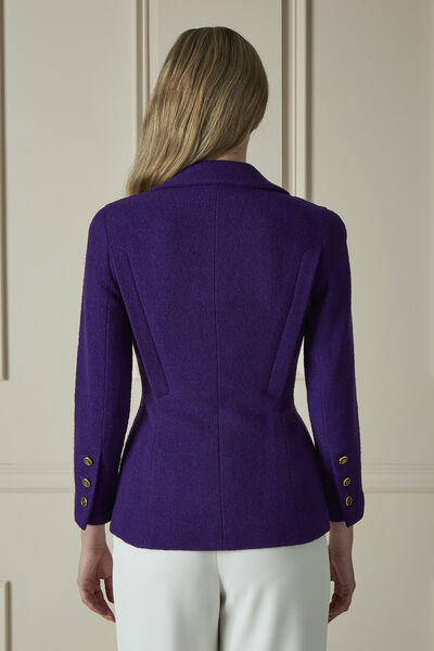 Purple Wool Single-Breasted Jacket, , large