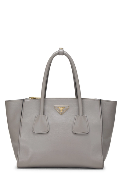 Grey Calfskin Trapeze Tote