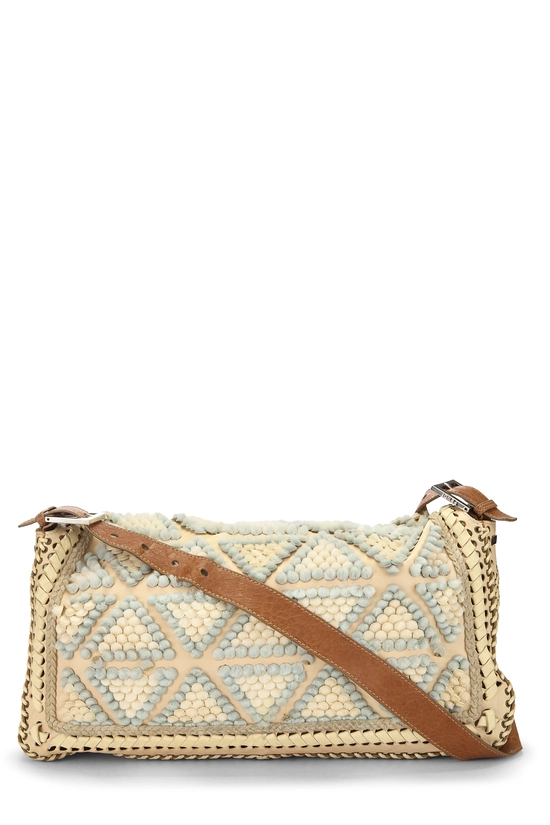 Beige Leather Baguette Shoulder Bag Maxi, , large image number 1