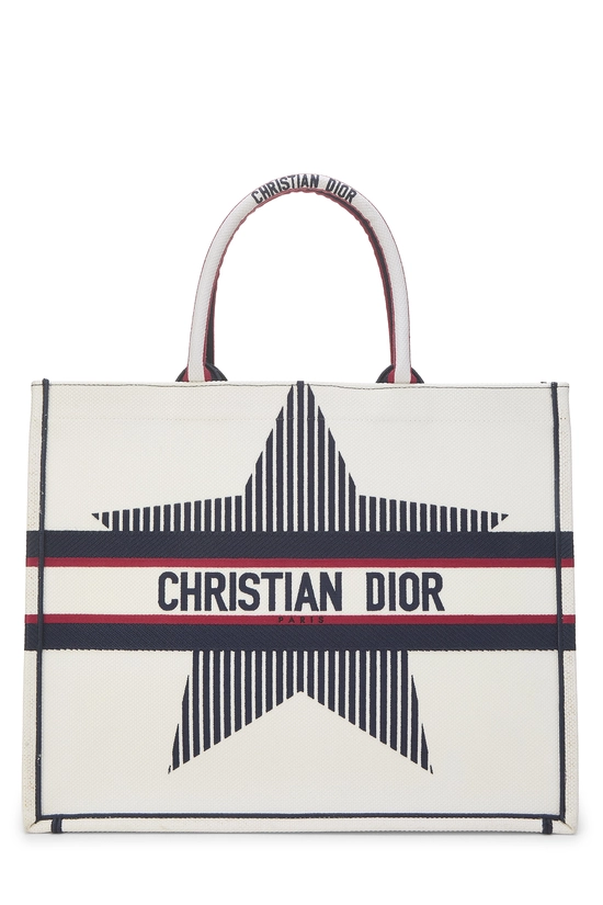 White Canvas Alps Star Book Tote Large, , large image number 0