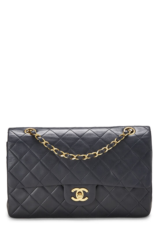 Navy Quilted Lambskin Classic Double Flap Medium, , large image number 1