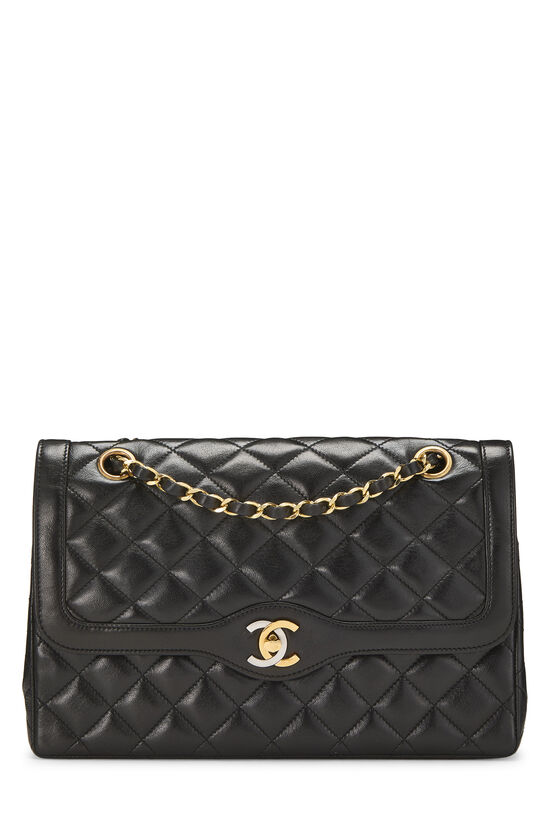 Black Quilted Lambskin Paris Limited Double Flap Medium, , large image number 0