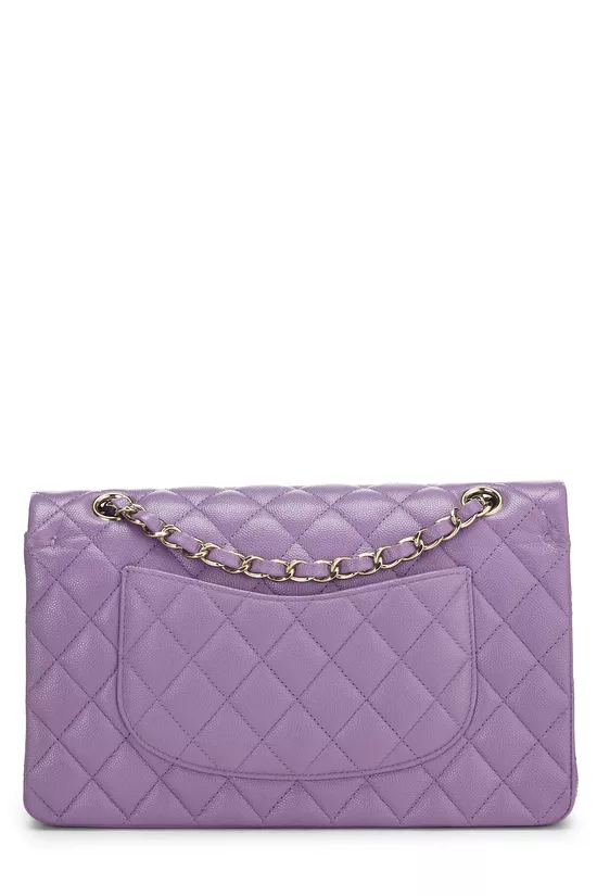 Purple Quilted Caviar Classic Double Flap Medium, , large image number 3