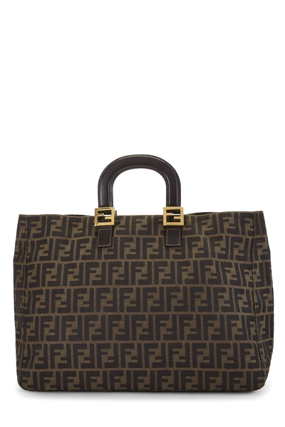 Fendi Brown Zucca Canvas Handbag Large