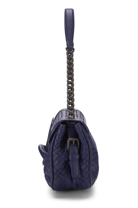 Purple Intrecciato Leather Rialto Shoulder Bag, , large image number 2