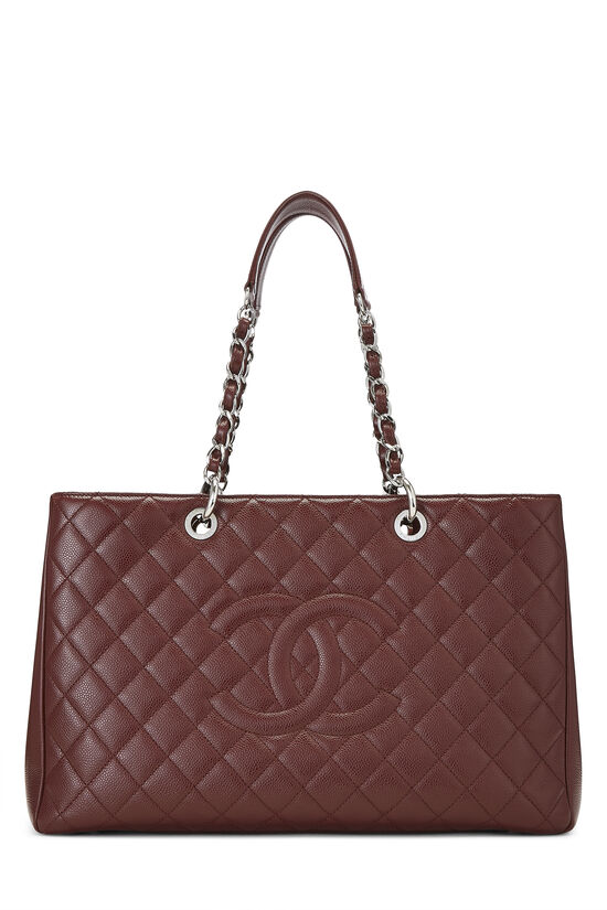 Burgundy Quilted Caviar Grand Shopping Tote (GST) XL , , large image number 0