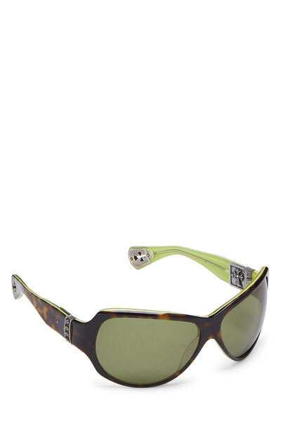 Green & Brown Tortoise Acetate Screamer Sunglasses, , large