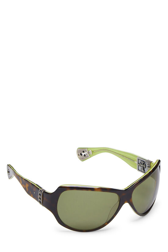 Green & Brown Tortoise Acetate Screamer Sunglasses, , large image number 2