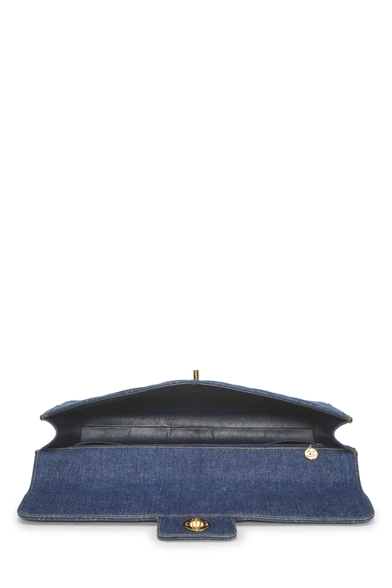 Blue Quilted Denim Briefcase, , large image number 5