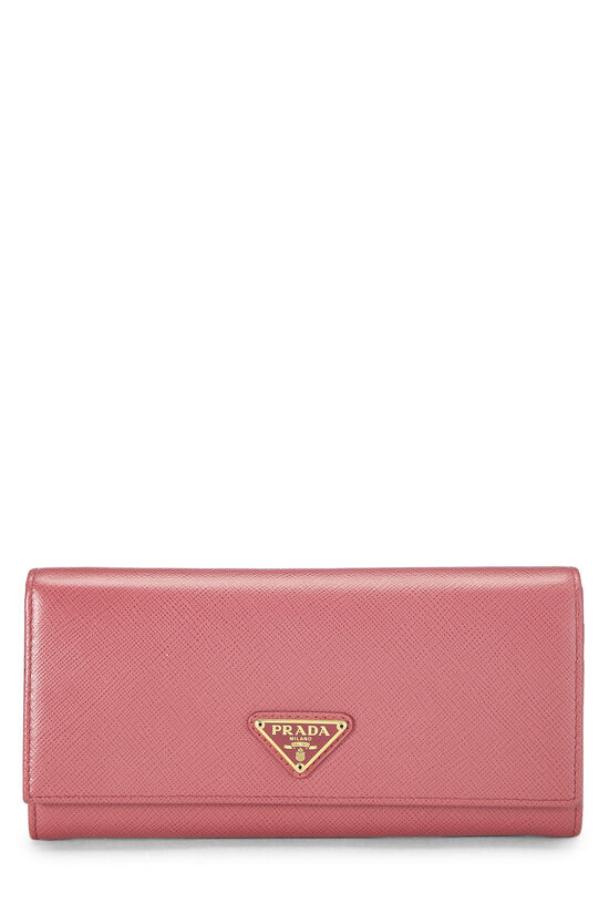 Pink Saffiano Continental Wallet, , large image number 0