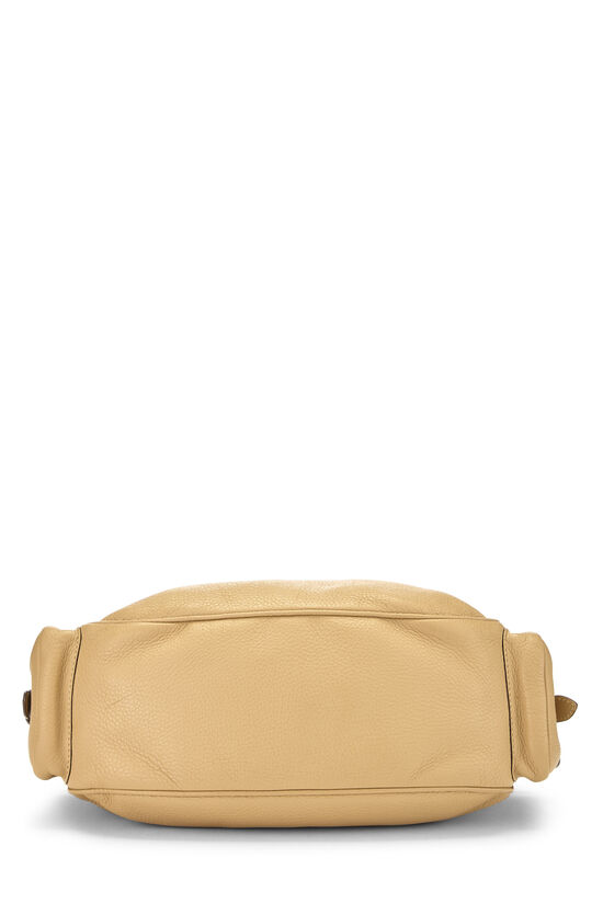 Beige Vitello Daino Side Pocket Hobo, , large image number 4