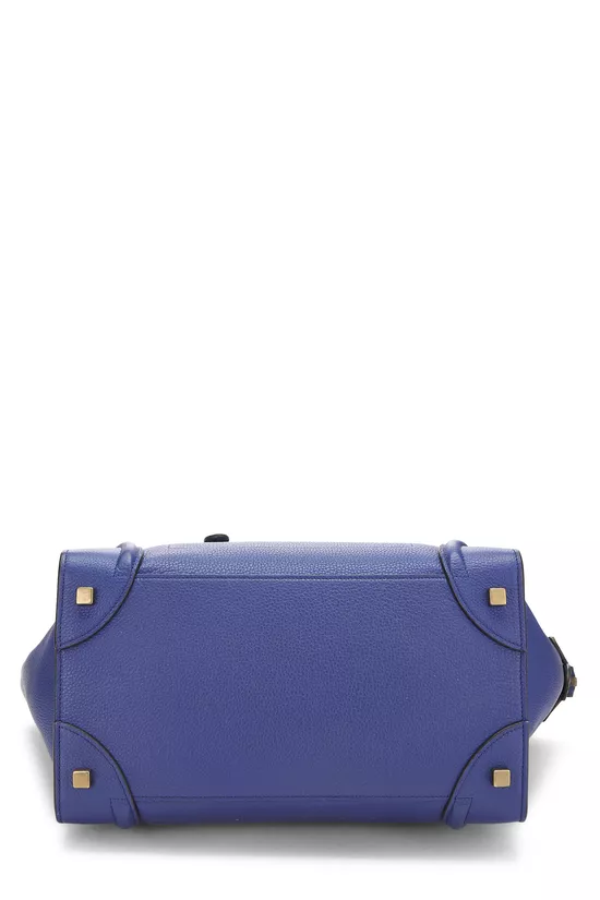 Blue Drummed Calfskin Luggage Mini, , large image number 4