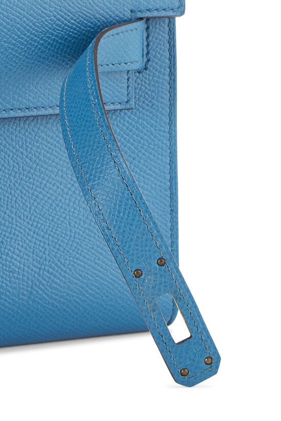 Hermes Kelly Mini Pochette Bag Epsom Leather Gold Hardware In Sky Blue