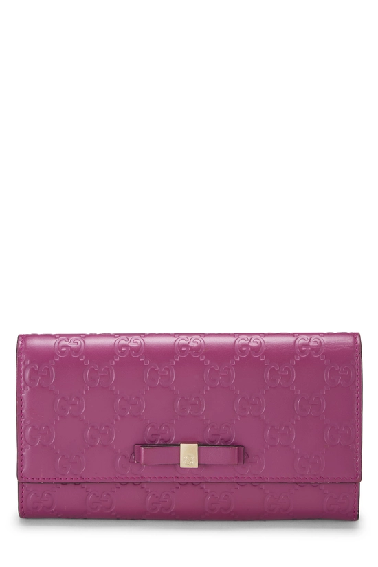 Pink Guccissima Continental Bow Wallet, , large image number 0