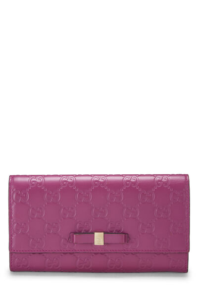 Pink Guccissima Continental Bow Wallet