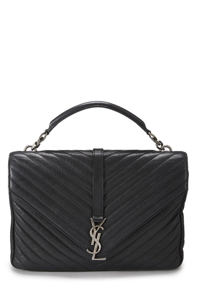 Black Chevron Leather College Large