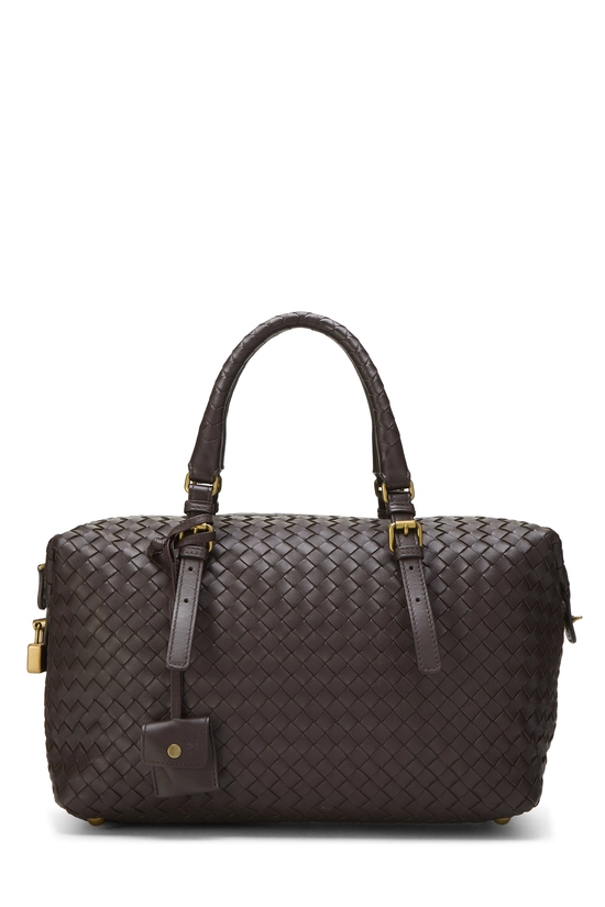 Brown Intrecciato Leather Montaigne Handbag, , large image number 0