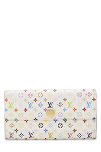 Takashi Murakami X Louis Vuitton White Monogram Multicolore Joey Wallet