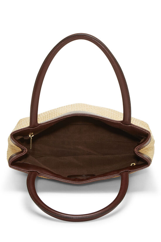 Natural Raffia 'CC' Tote, , large image number 5