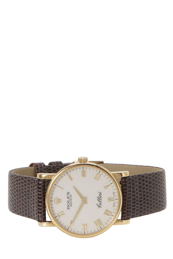 18K Gold & Brown Lizard Cellini 5115 32mm, , large image number 2