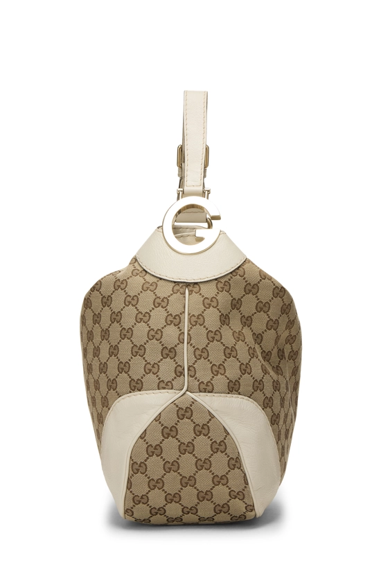White Original GG Canvas Charlotte Hobo Bag, , large image number 2