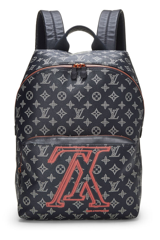 Navy Monogram Canvas Discovery Backpack
