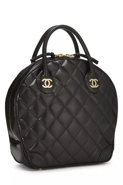 Black Quilted Lambskin Paris Limited Bowler Small, , large