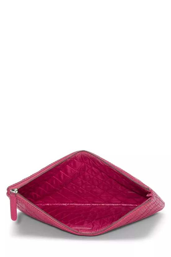 Pink Perforated Quilted O Case Zip Pouch Medium, , large image number 3