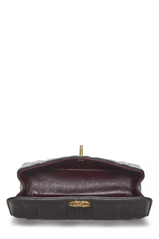 Black Vertical Lambskin Border Flap Small, , large image number 5