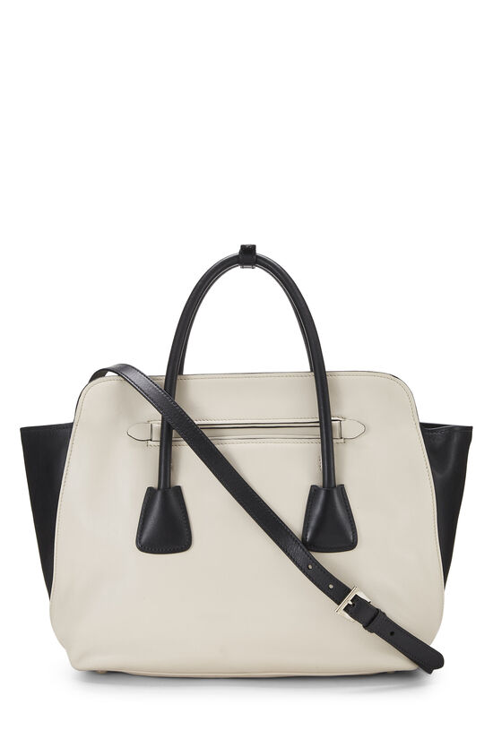 White & Black Calfskin Shopping Tote, , large image number 3