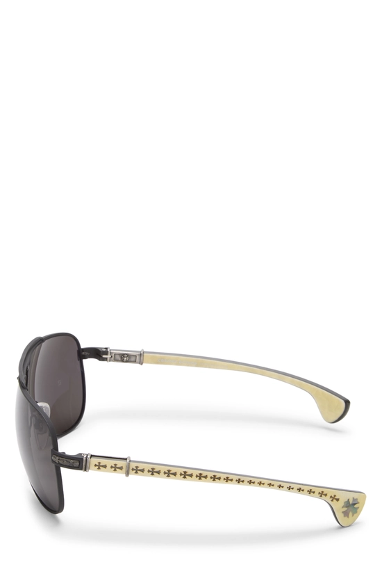 Black Metal Double D Aviator Sunglasses, , large image number 2