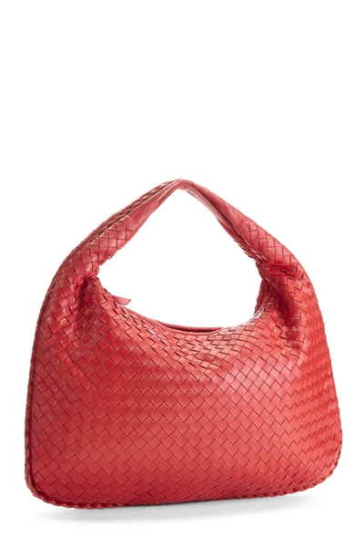 Red Intrecciato Veneta Hobo Medium, , large