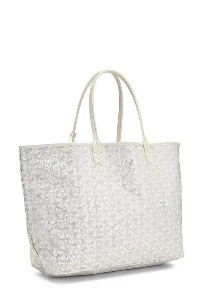 White Goyardine Canvas Saint-Louis PM, , large