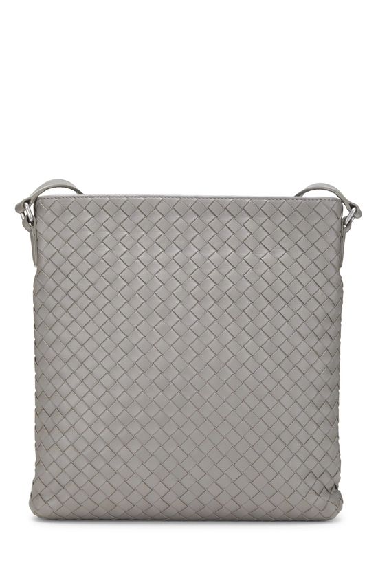Grey Intrecciato Flat Messenger Bag, , large image number 0