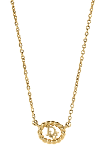 Gold Oval Logo Necklace, , large