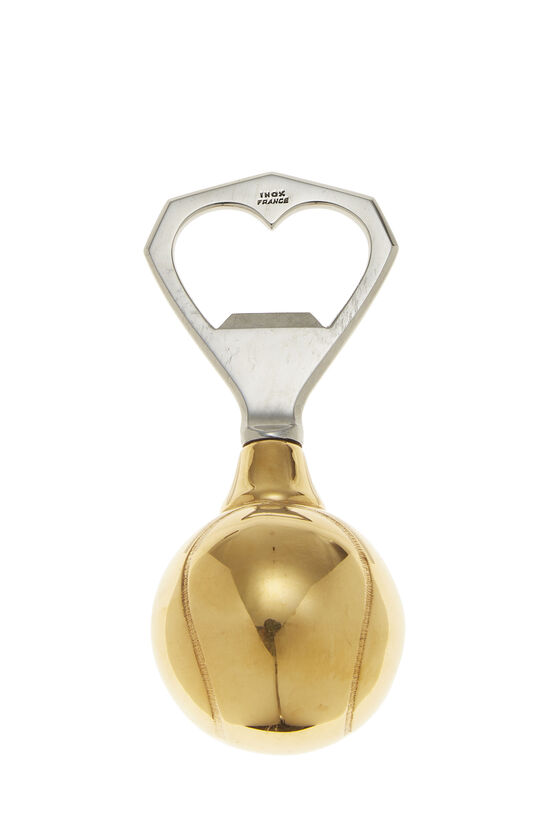Silver & Gold Metal Tennis Ball Bottle Opener, , large image number 2