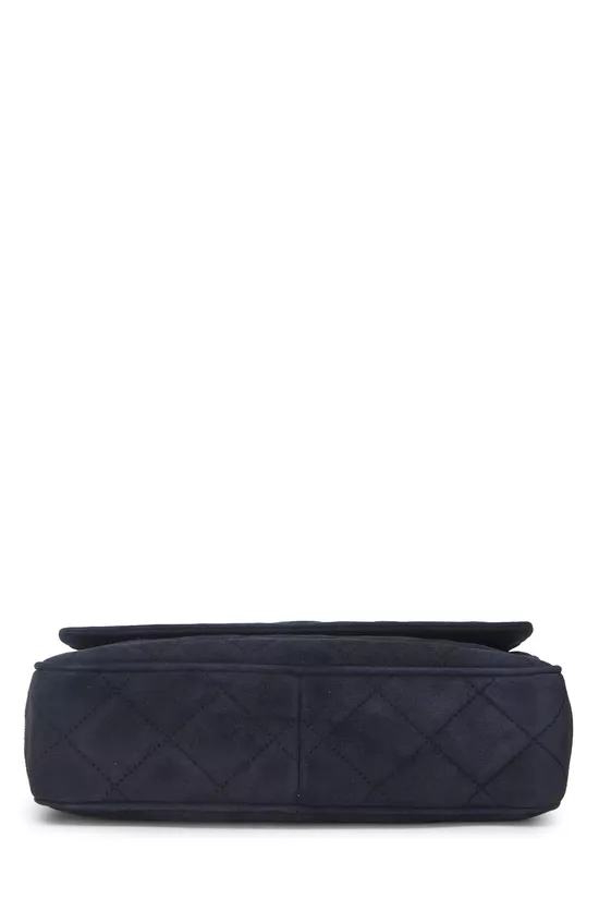 Navy Quilted Suede Pocket Camera Bag Medium, , large image number 5