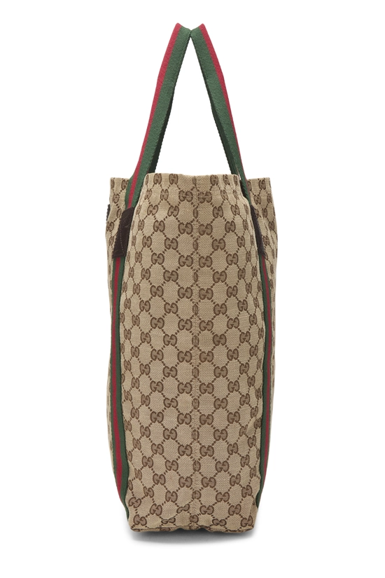 Original GG Canvas Flat Web Tote, , large image number 2