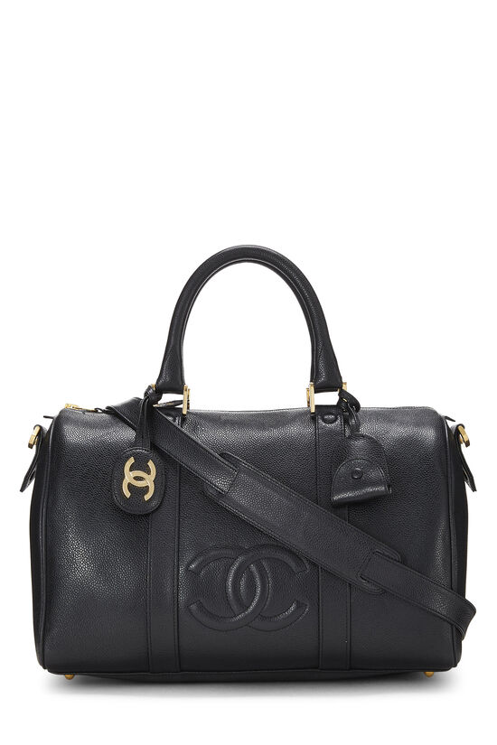 Chanel Vintage Chanel Boston Speedy Black Caviar Leather Hand Bag +