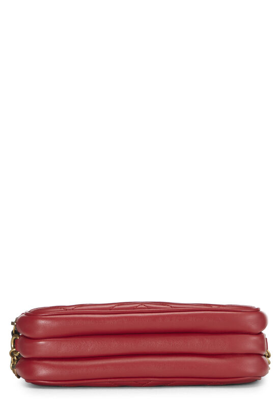 Red Leather GG Marmont Shoulder Bag, , large image number 4